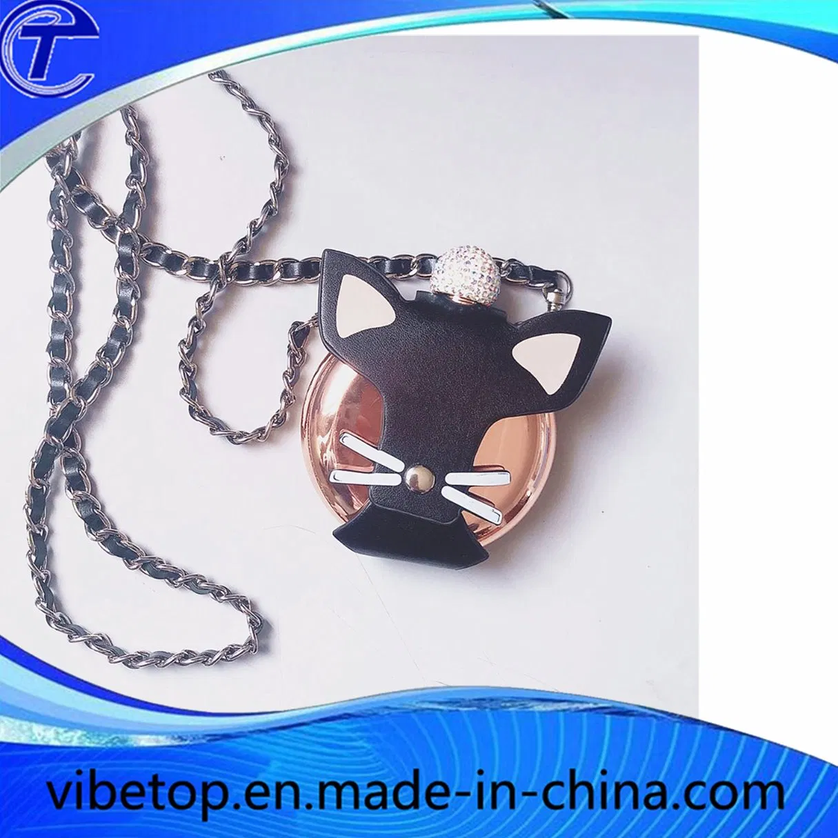 High Quality Leather Stainless Steel Metal Flagon