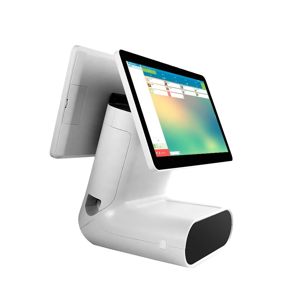 15.6 Inch Windows Android All in One Touch Screen PC Kiosk Dual Screen Cash Register Terminal POS System for Sale
