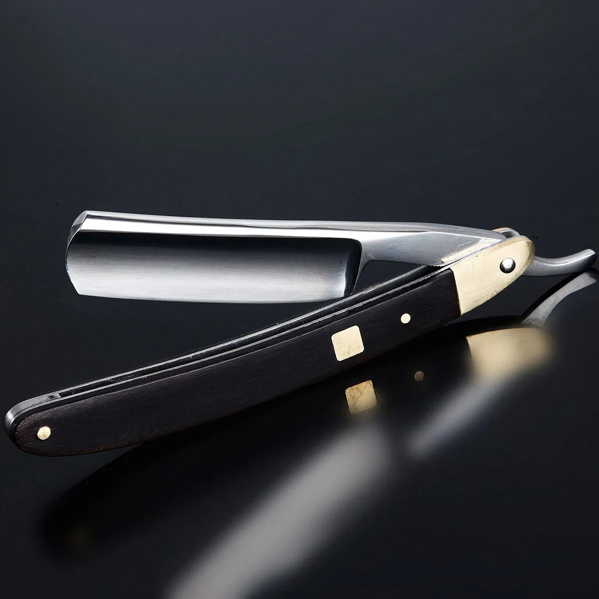 Classic Safety Straight Barber Razor Shaver Knife with Wood Copper Handle