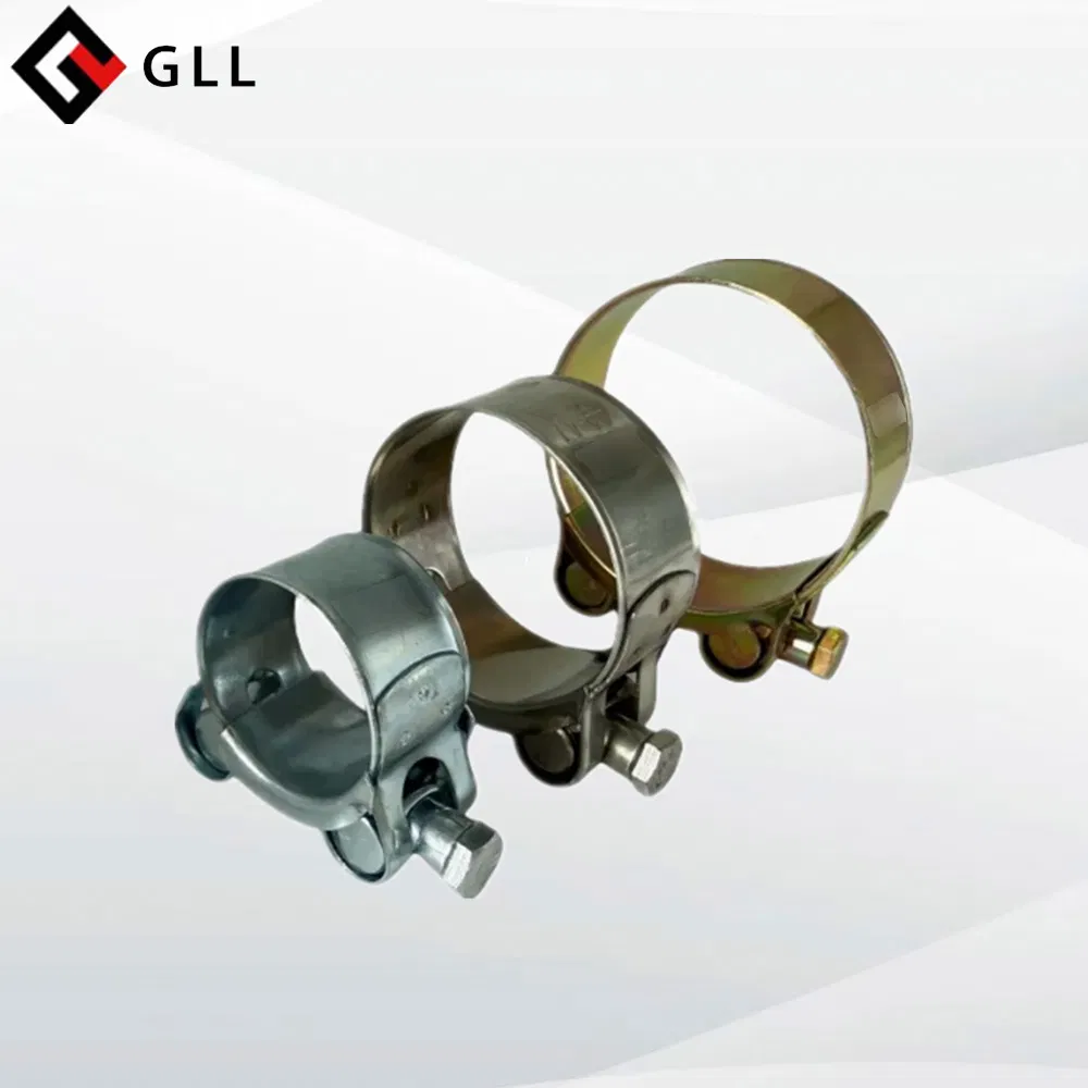 Heavy Duty Single Bolt Strong Durable Reinforced Steel Pipe Hose Clamps Fittings