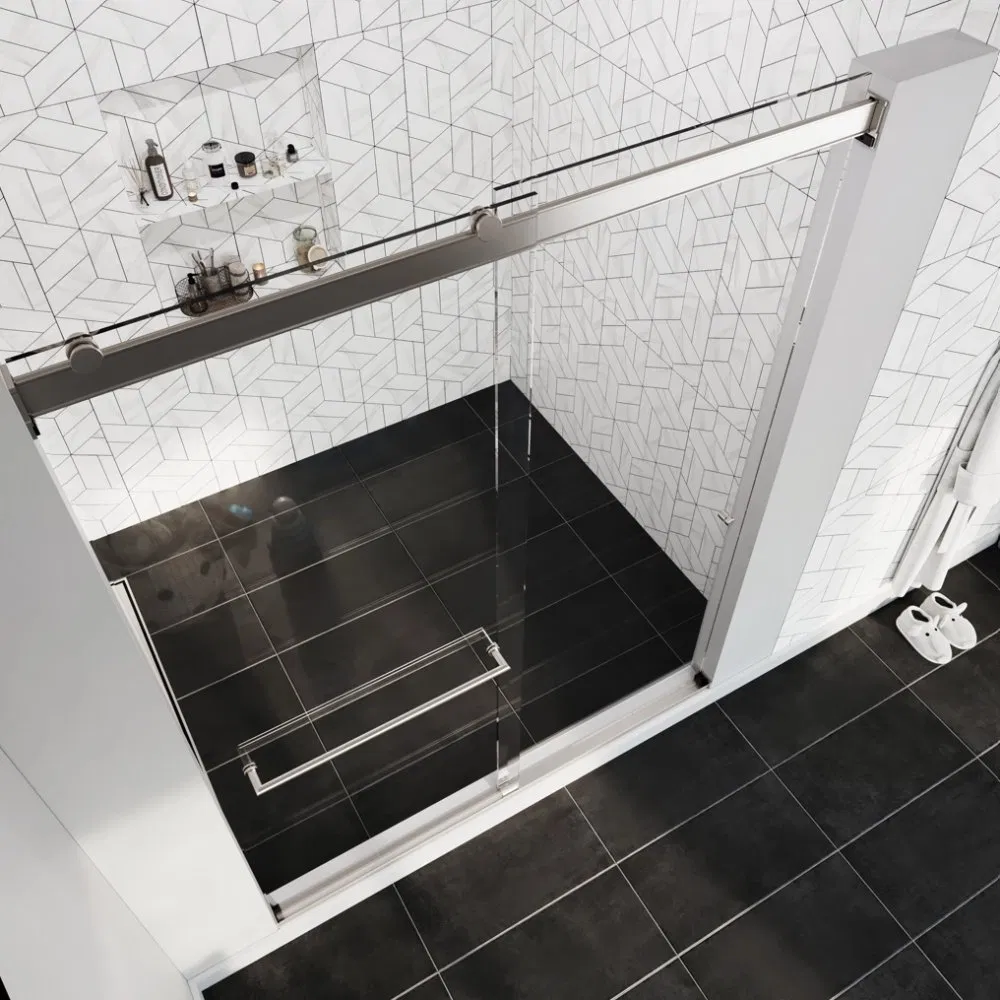 Idl Durable Frameless Shower Door Tempered Sliding Glass Shower Enclosure