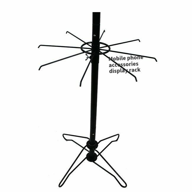 Display Rack for Retail Store 2 Tier Spinner Display Rack Rotating Storage Racks with Hooks for Store