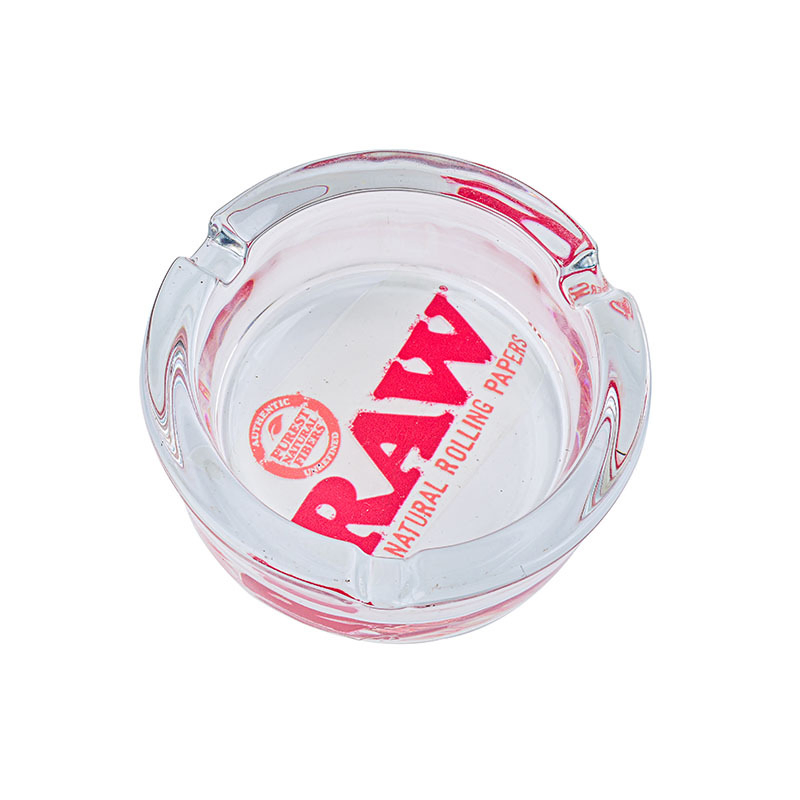 2024 Wholesale Raw Ashtray Glass Astray Custom Logo Round Crystal Glass Cigar Ashtray