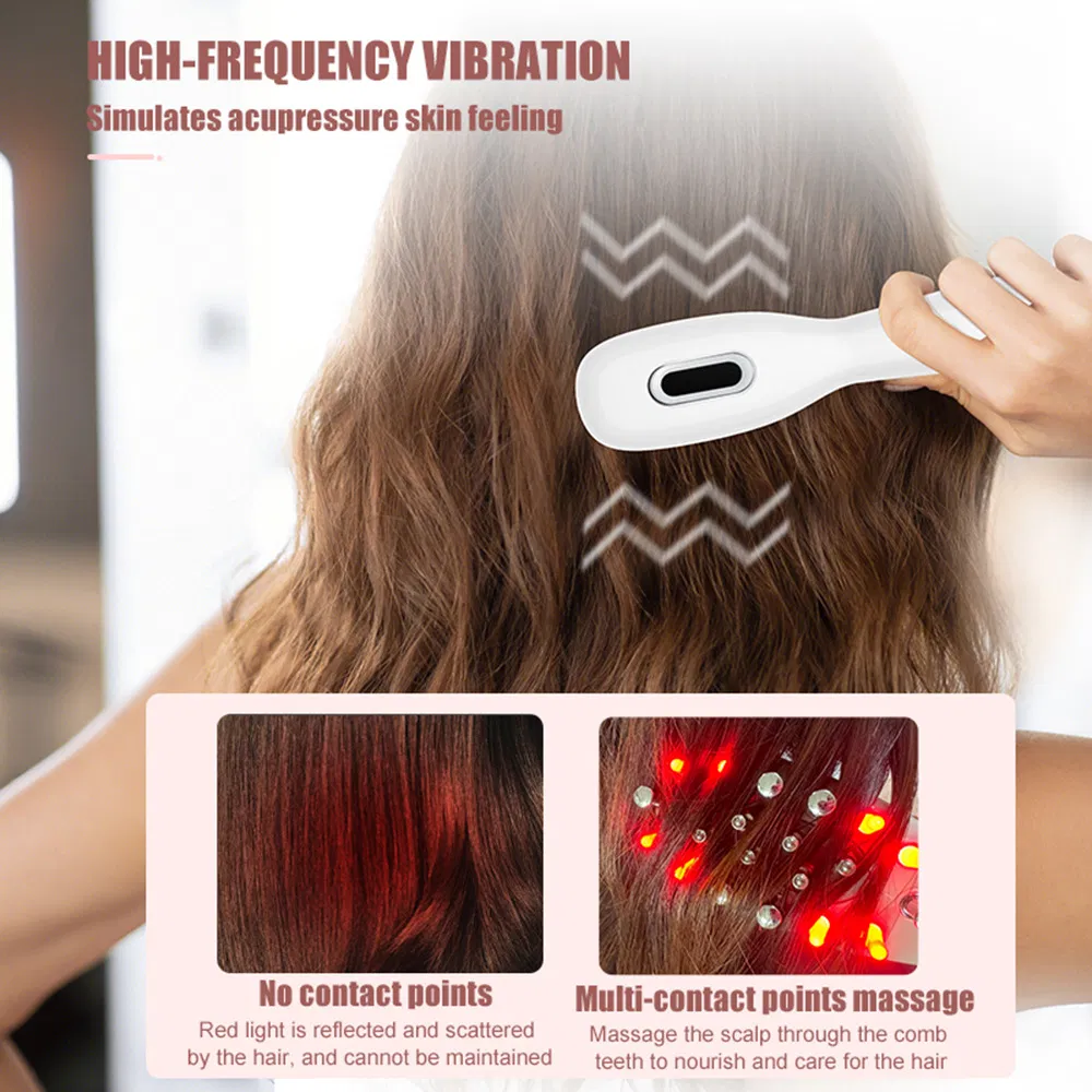 Factory Price Electric Scalp Massager – LED EMS Rechargeable Comb for Hair Growth & Tension Relief