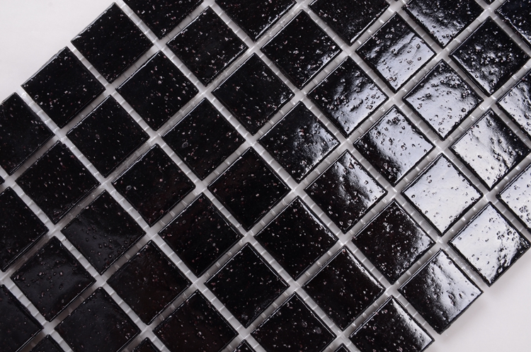 Canada Style Dining Hall Wall Decorative Black Glass Mosaic Tile