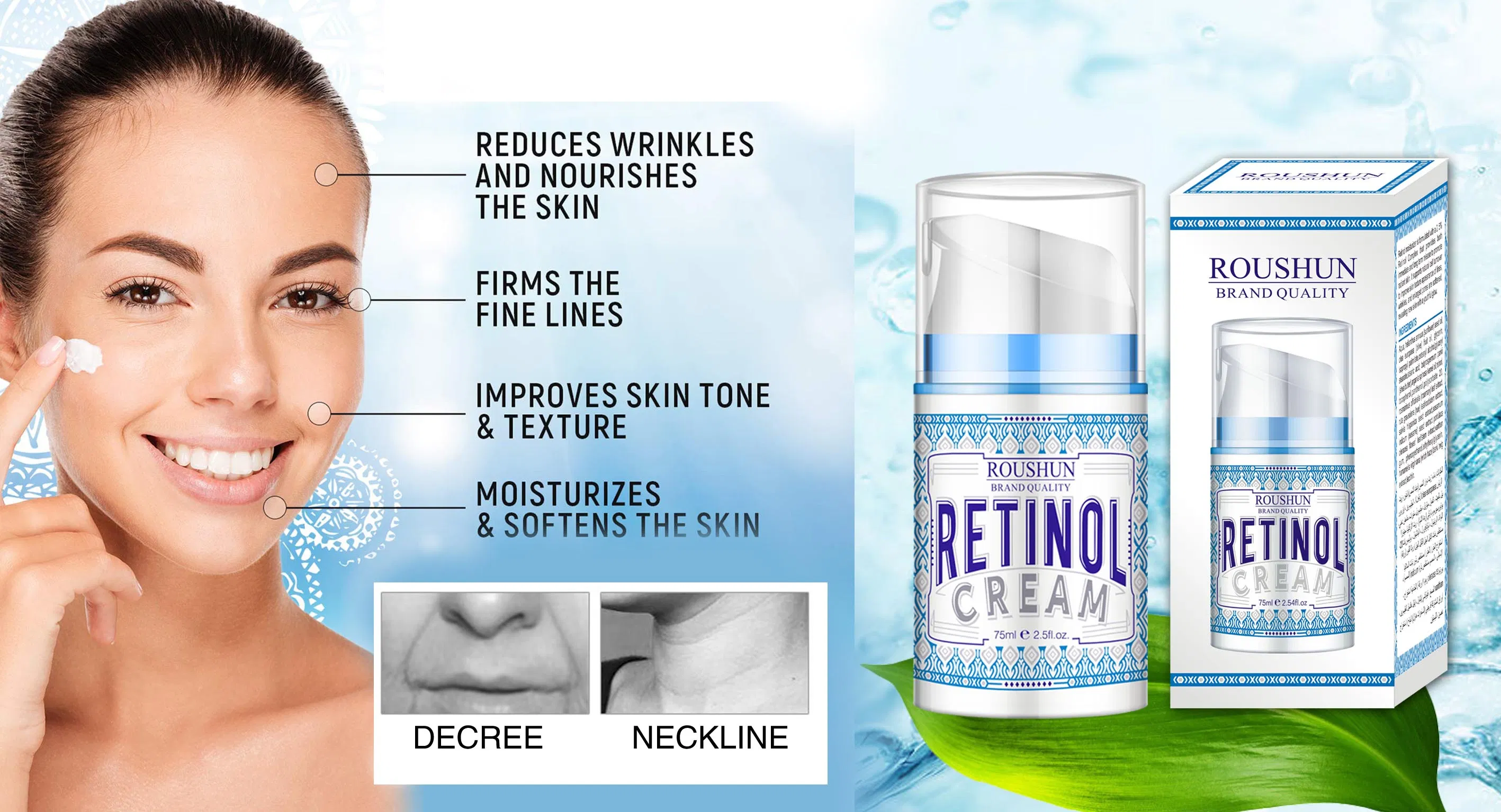 Roushun Firming Tighten Whitening Smoothing Skin Care Retinol Cream