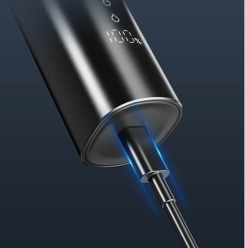 Waterproof Electric Shaver with LED Display and Three Blades