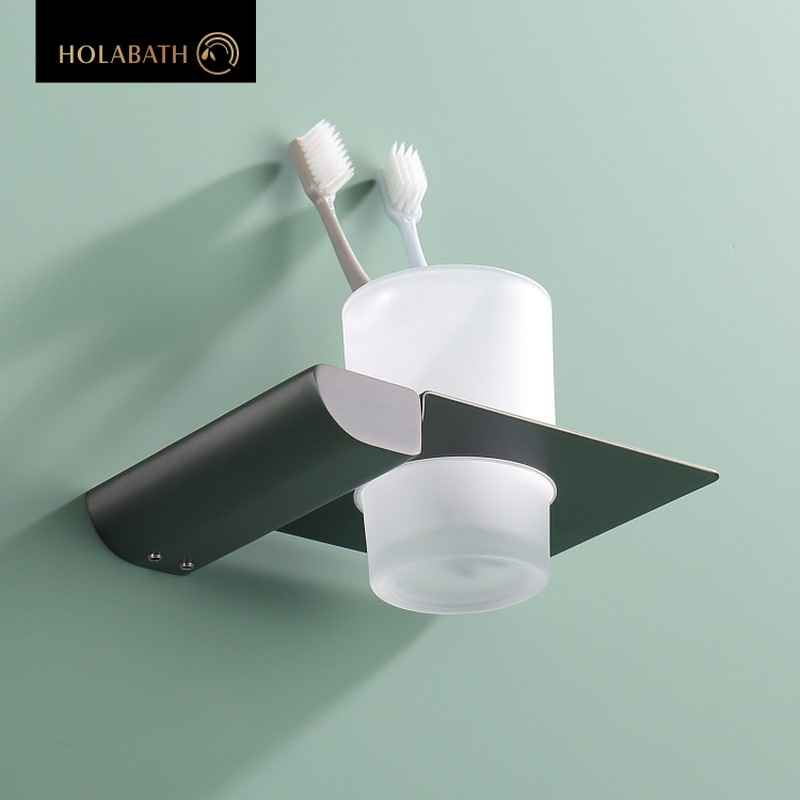 Stainless Steel Toothbrush Cup Tumbler Holder Set Rustproof Bathroom Countertop Solution