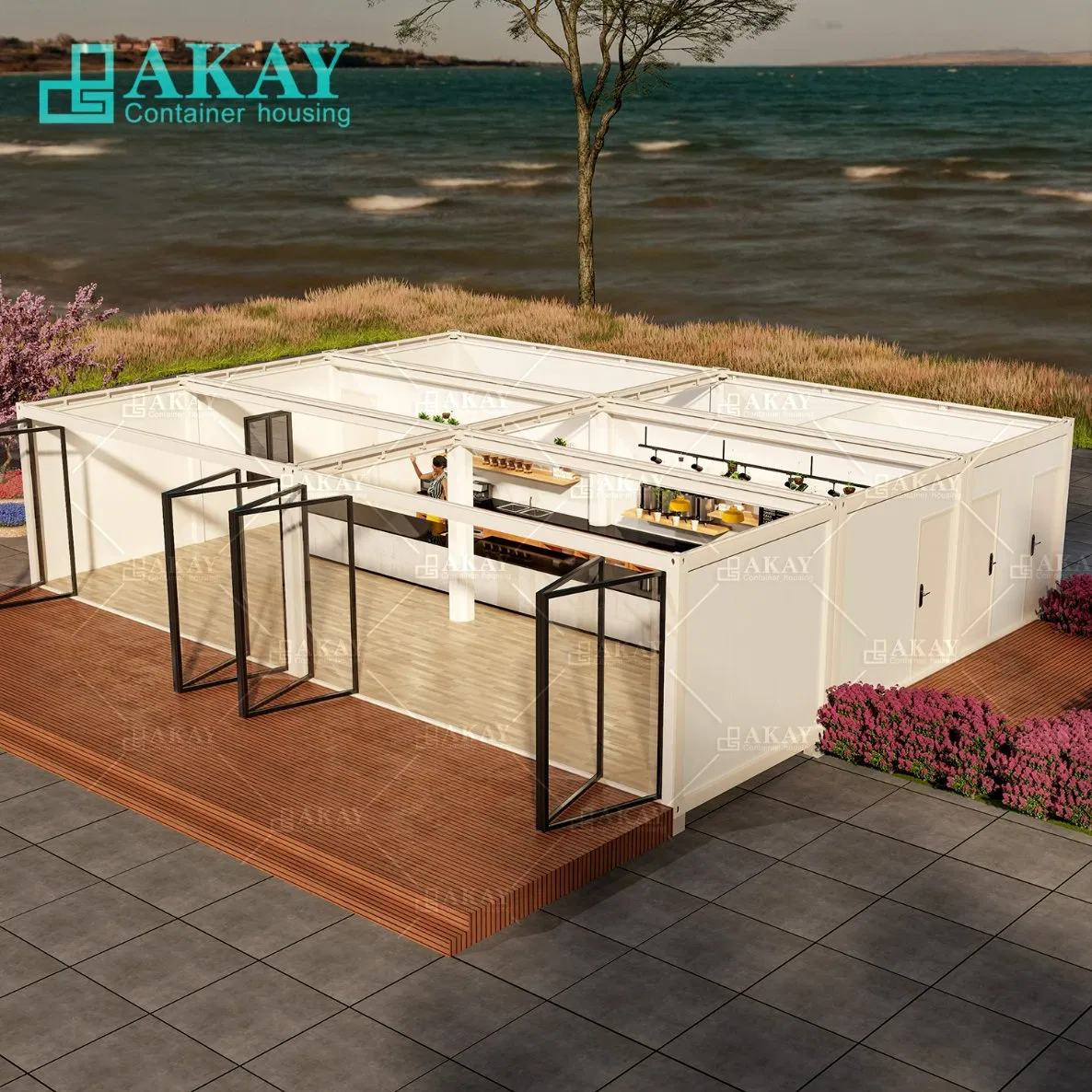 Luxury Design Two Layers Apartment Fabricated Living Portable Container House Prefabricated-Building