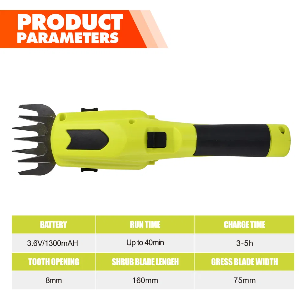 Hot Sale Cordless Electric 3.6V Grass Shear and Shrub Hedge Trimmer Garden Grass Cutter with CE EMC GS