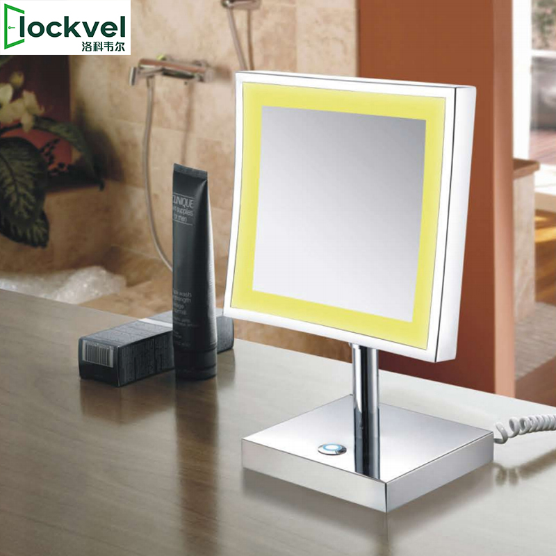 Hotel Wall Mounted Extendable Battery Operated Light Makeup Bathroom LED Shaving Mirror