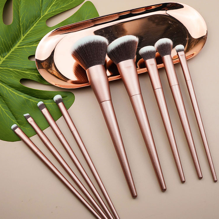 Professional Luxury Rose Gold Custom High Quality Synthetic Eye Makeup Brush Set