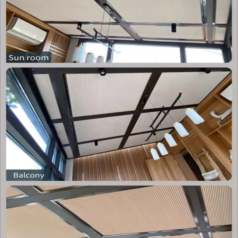 Motorized Honeycomb Blinds Electric Blackout Shades Fabric Roof Skylight Curtains