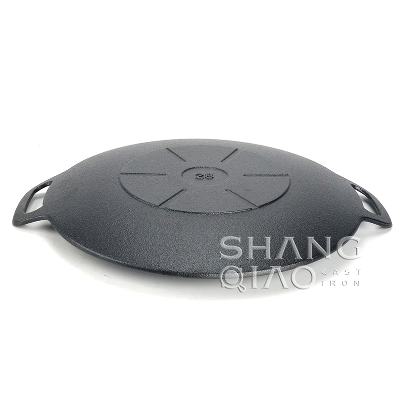 Чугунная сковорода для пиццы и блинов 28 см