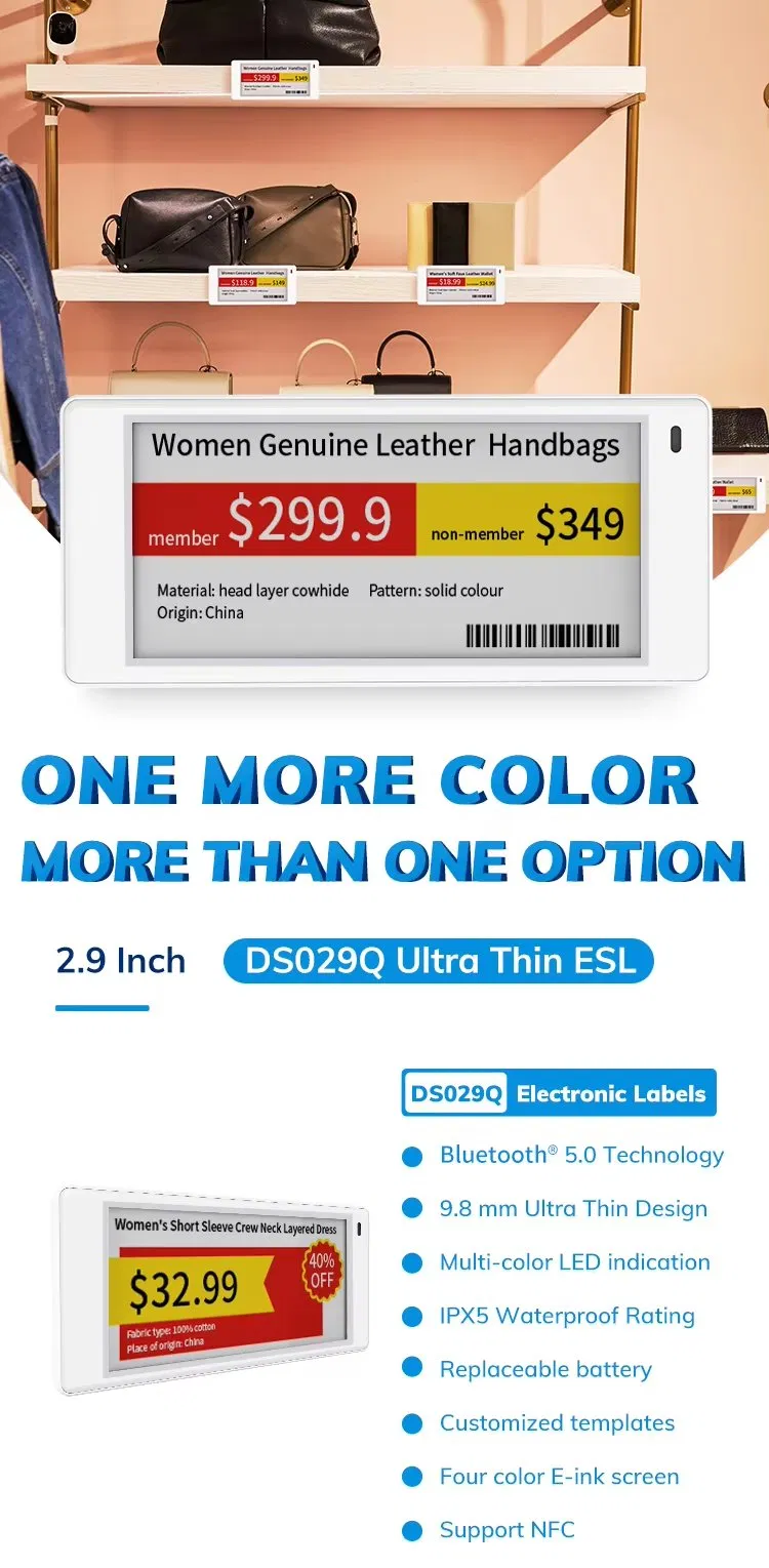 4.2 Inch Digital Price Tag E-Paper ESL for Supermarkets Three Colours
