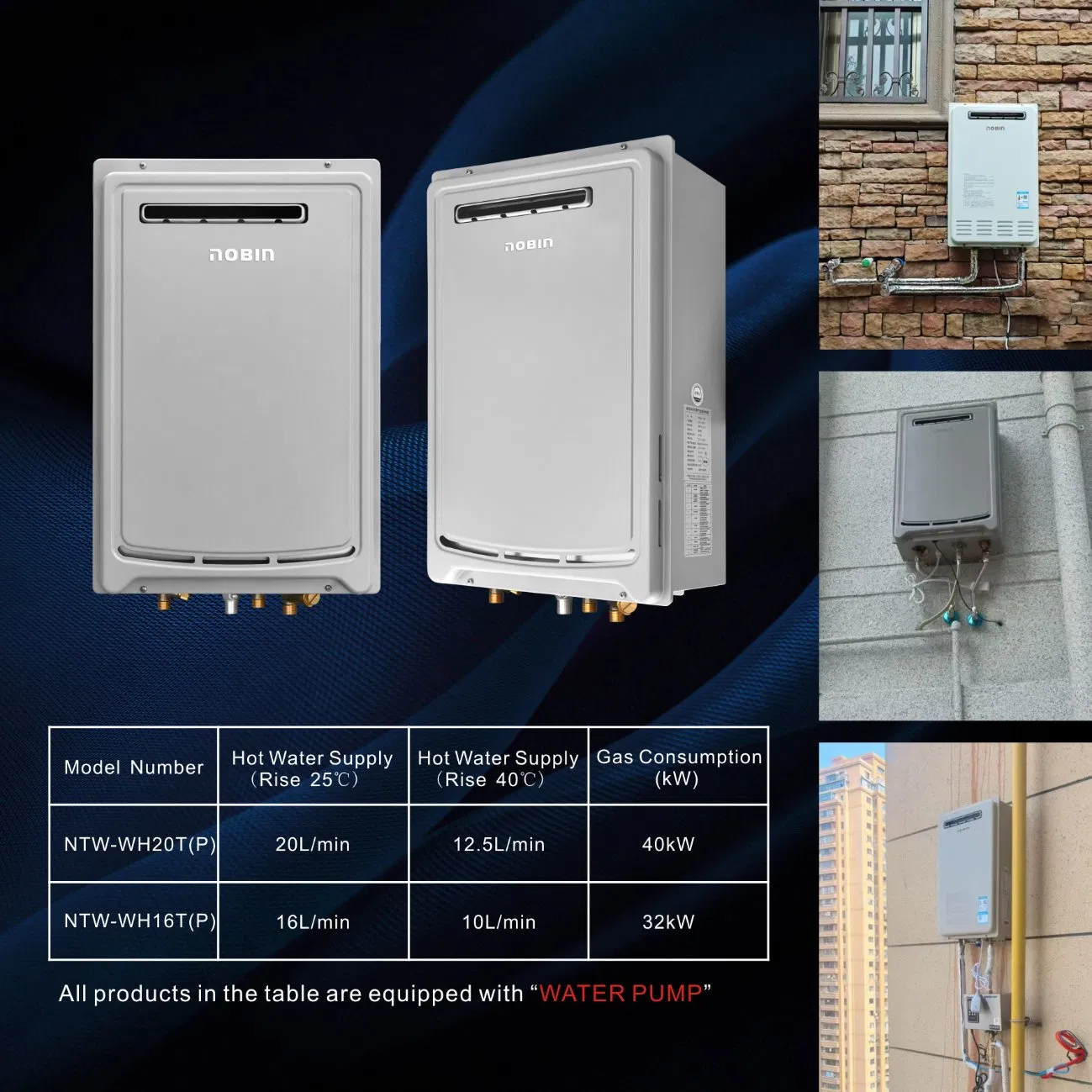 Проточный газовый водонагреватель 20 л/мин