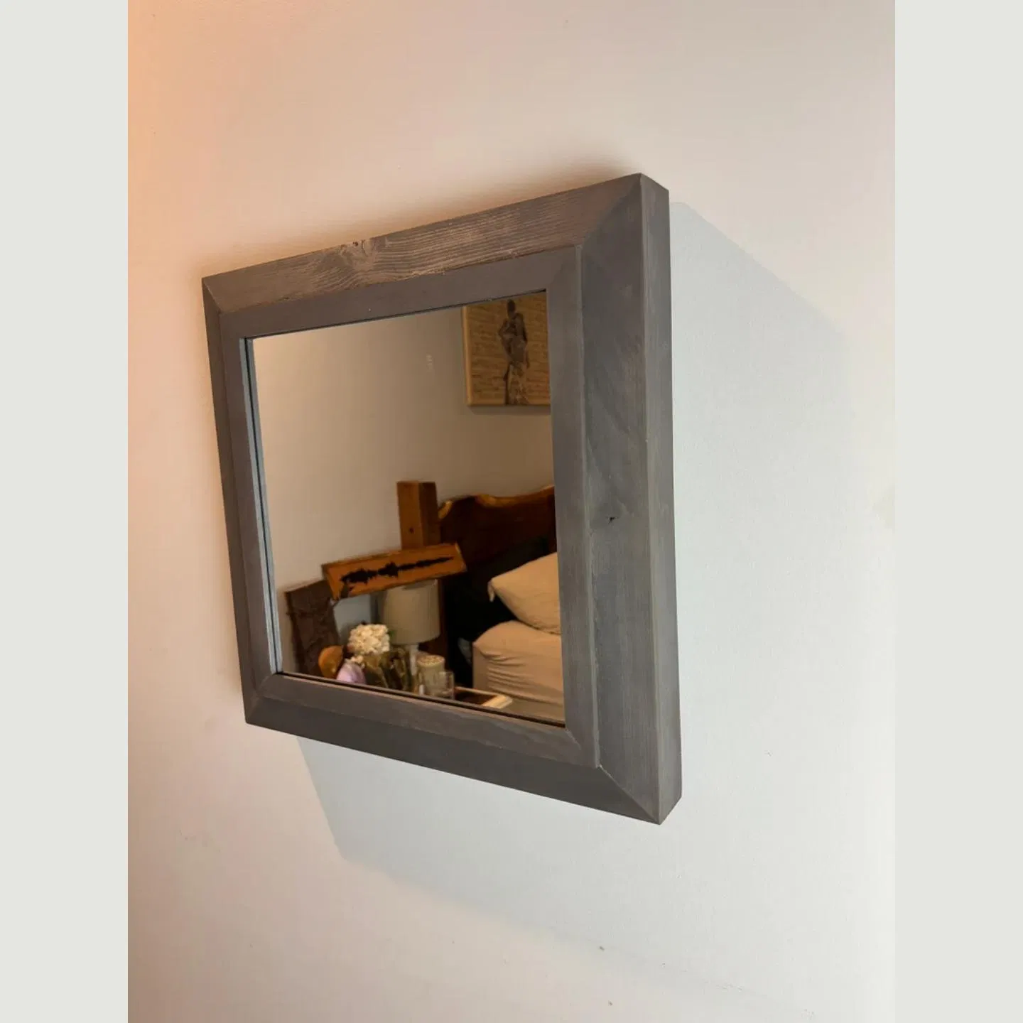 Wall-Mounted Square Concealment Mirror with Storage and Remote Control Via APP