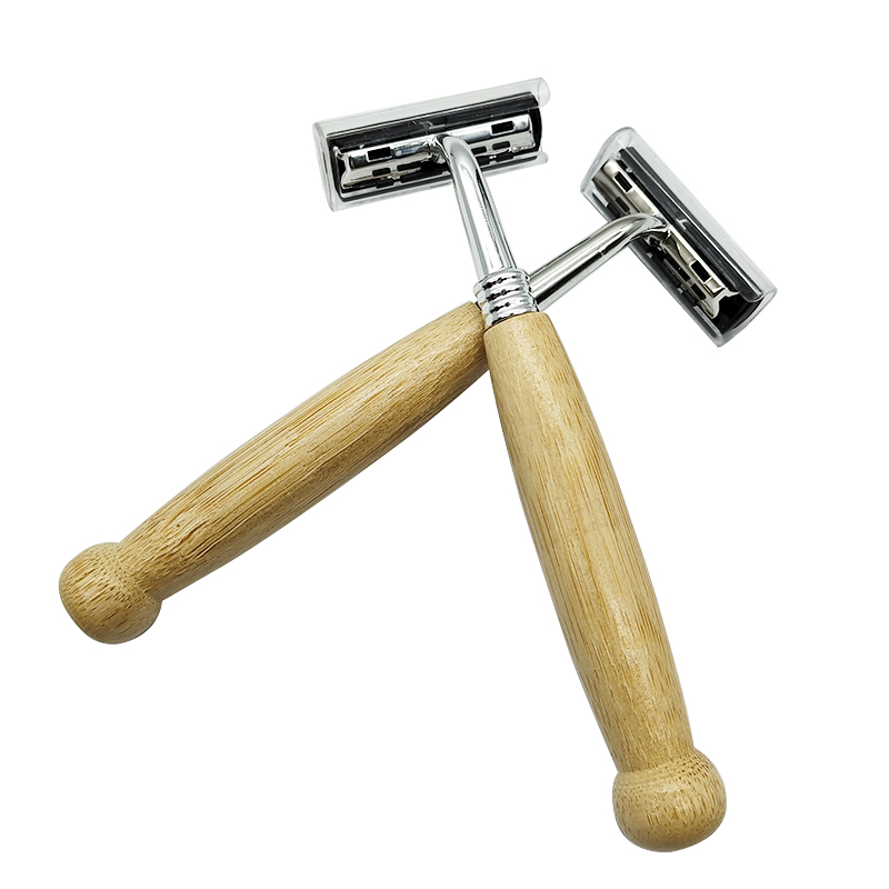 Eco Friendly Twin Triple Edge Safety Bamboo Handle Shaving Razor
