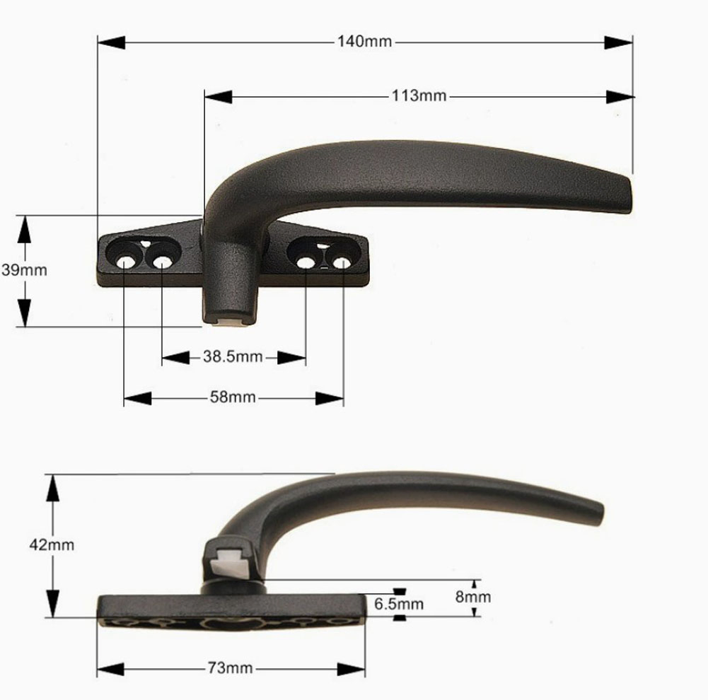 7 Shape Window Lock Handle for Aluminum Sliding Window Handle 38 and 50 Style