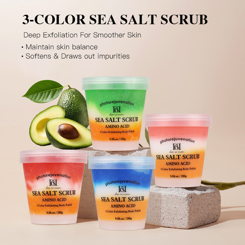 Dsm 280g 4 Styles Amino Acid 3 Color Sea Salt Scrub