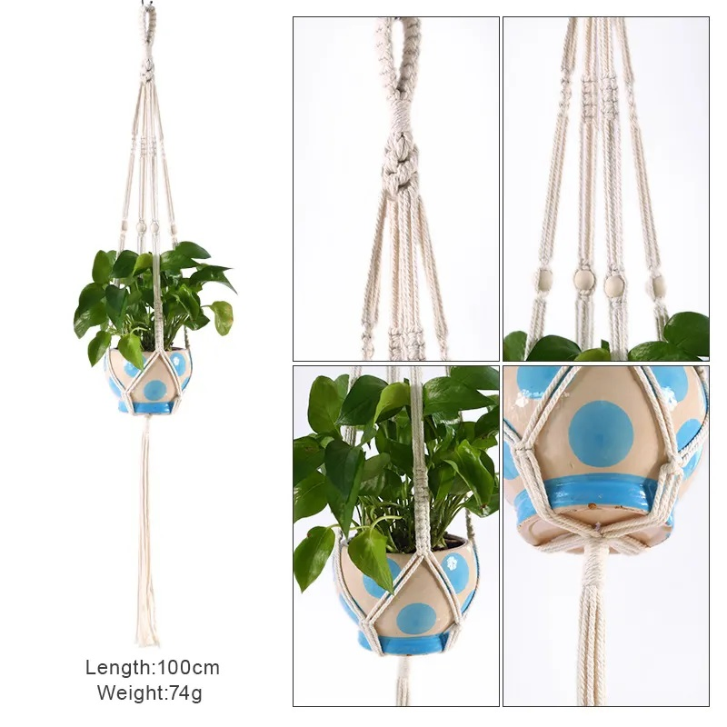 2023 New Plant Flower Hanging Baskets Indoor Garden Net Flower Pot Hanging Basket