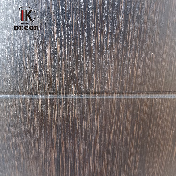 Cheap Interior Black Wooden Laminated Flush MDF PVC Door with Grooves