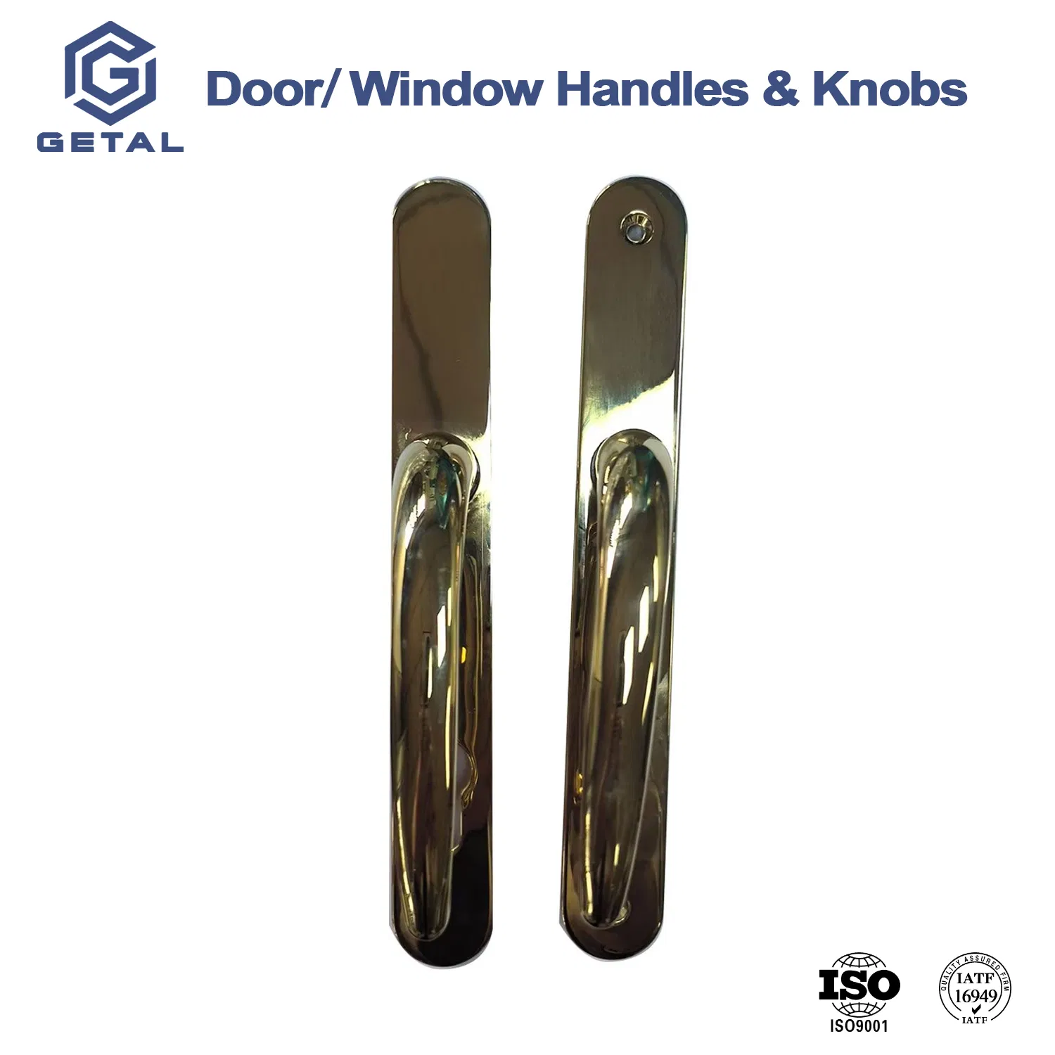 Exterior Door Hardware Lever Door Handles Golden Silver Polished Customized