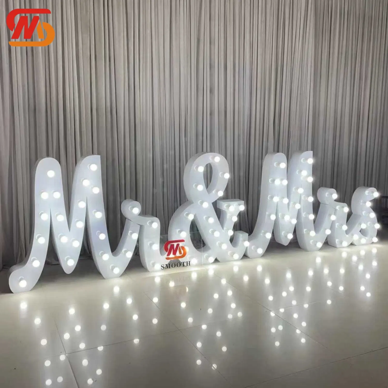 Smooth LED White Marquee Letter Wedding Lights Mr & Mrs Backdrop Letter for Wedding Decor