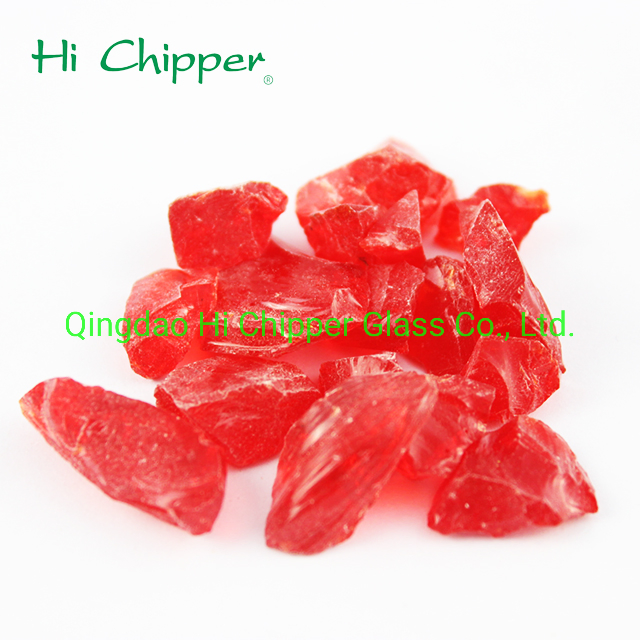 Red Colored Landscaping Glass Rock