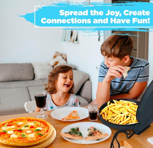 Countertop Pizza Maker 12 Inch Pizzas Machine, Newly Improved Cool-Touch Handle Non-Stick Plates Pizza Oven & Calzone Maker, Electric Oven for Home or School