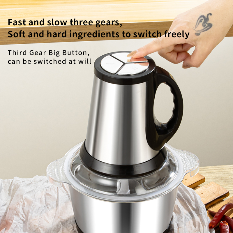 Meat Grinder, Household Automatic Multi-Function Food Processor, Small Electric Blender