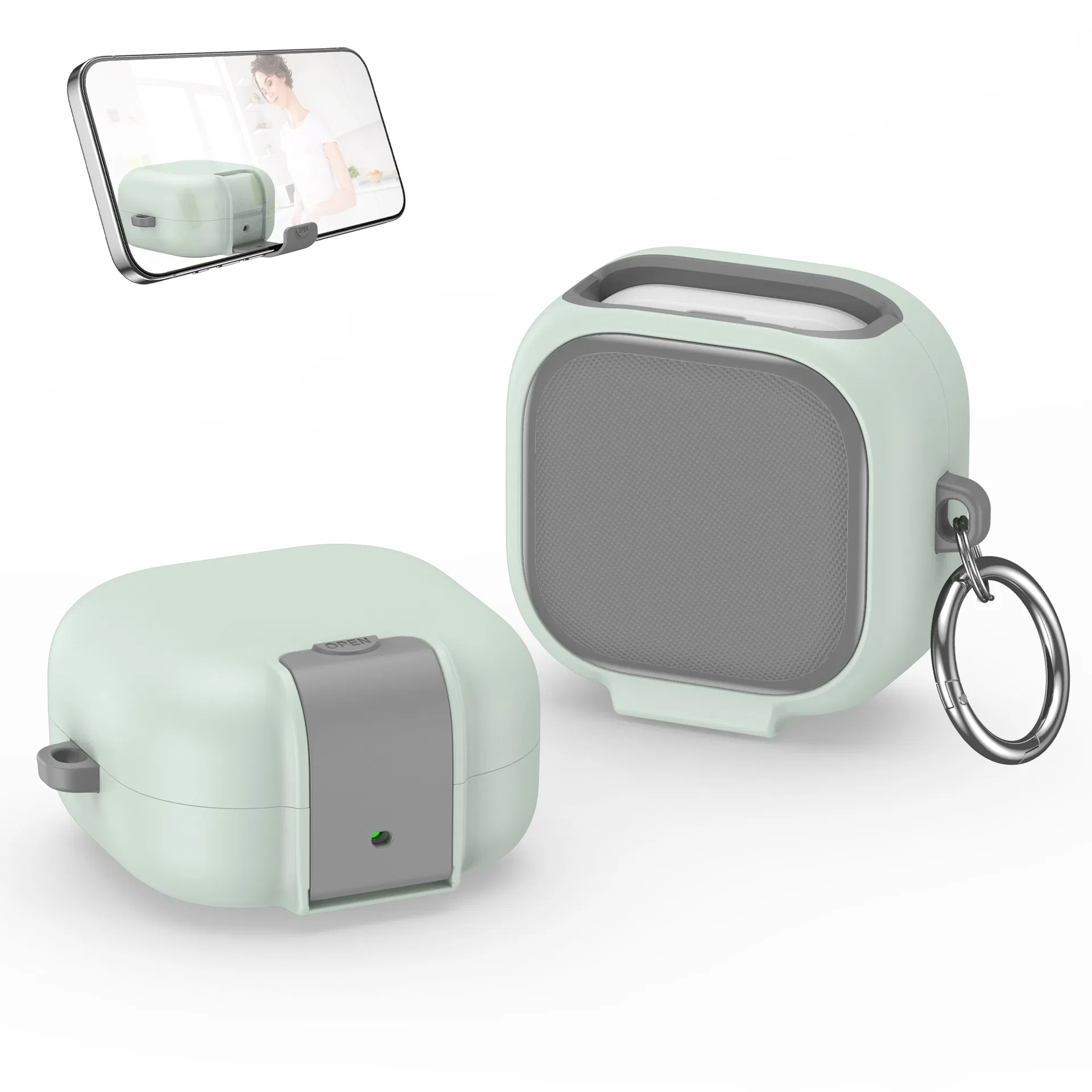 2 in 1 TPU PC Shockproof Protective Case for Samsung for Galaxy Buds 4 PRO for Buds 4 Earphone Cover with Phone Stand Feature