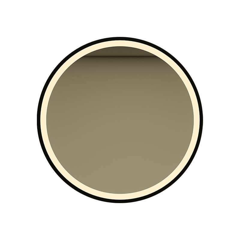 Intelligent Wall Mounted Black Frame Round LED Mirror Touch Screen Bathroom Mirror with LED Light