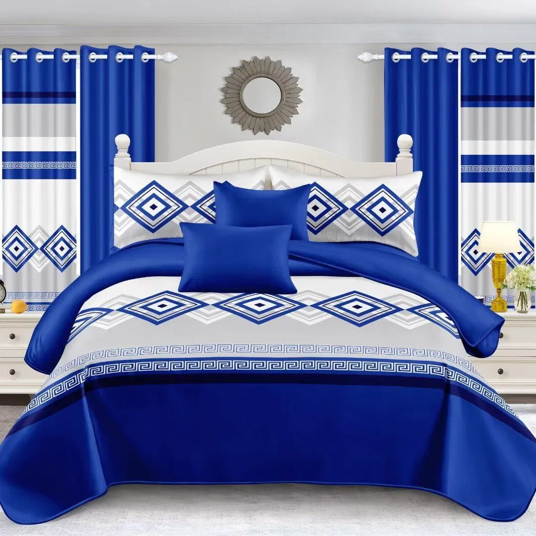 Cheap 11 PCS Bedding Set Bed Sheets Double Pillowcases Red Stripe Printing Bed Cover Quilts Curtains Microfiber Polyester Home Textile Quilted Bedspread