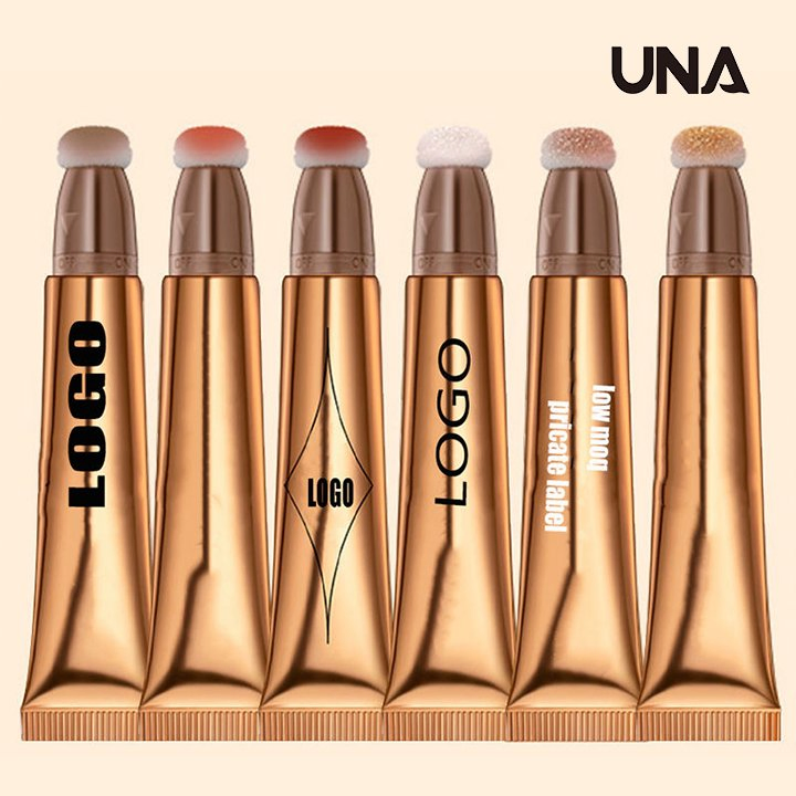 Multifunction High Light Repair Volume Liquid Blush Highlighter Sponge Head Beauty Stick Cream for Facial Contour Makeup Labeled