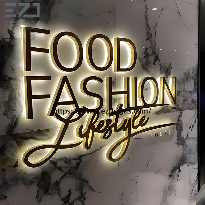 Food Fashion Store Front 3D Backlit Lighted Channel Letters Company Name Sign