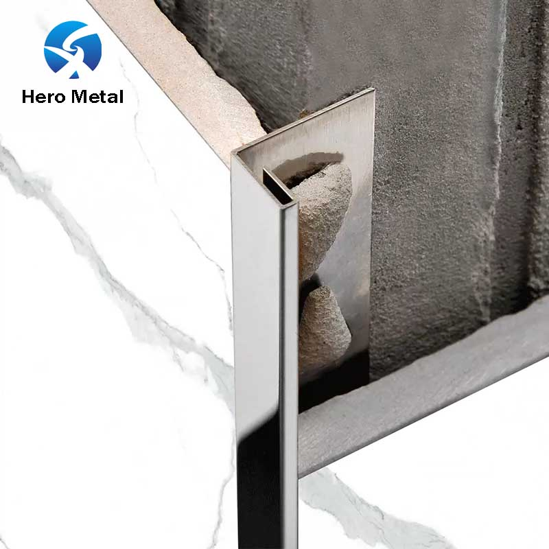 Hero Metal Light 304 Profile for Shower Room Profiles Bar Housing Profiles and Door Enclosure Stainless Steel Strip Tile Trim