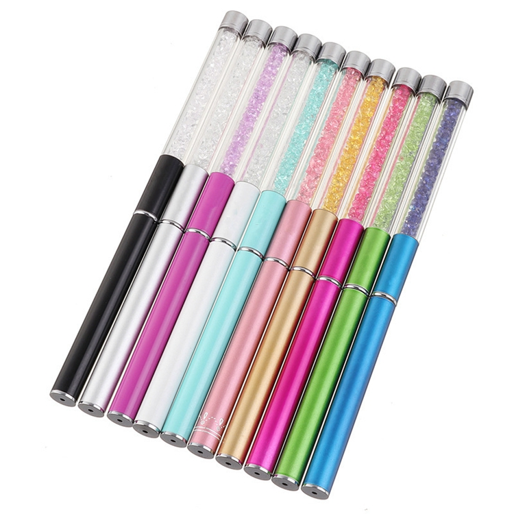 Retractable Crystal Micro Mascara Applicator Extension Spoolie Cleaning Eyelash Brush with Cap