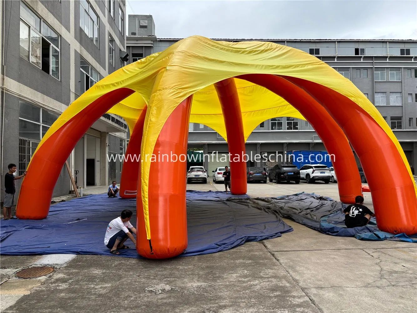 Yellow-Orange Inflatable Tent for Outdoor Gatherings and Commercial Promotion Activity