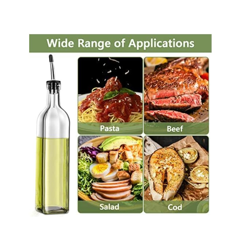 2 PCS Glass Olive Oil and Vinegar Dispenser Set Olive Oil Dispenser Bottle