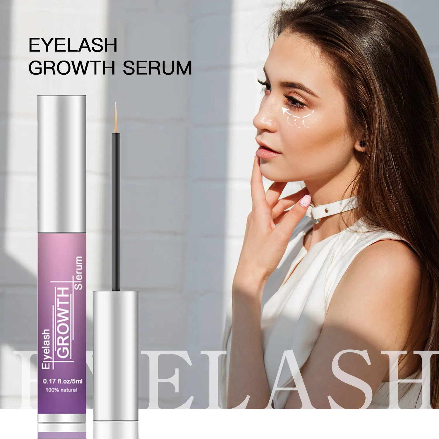 Vegan Organic Eyelash Enhancer Custom Logo Private Label Nourishing Liquid Natural Eye Lash Growth Castor Oil Grow Lashes Serum