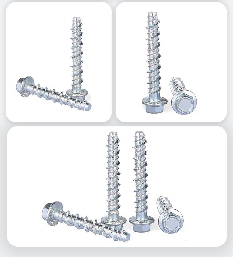 High Quality Hex Flange Concrete Steel Screws Coarse Tapping Screws Carbon Steel and Stainless Steel Galvanized