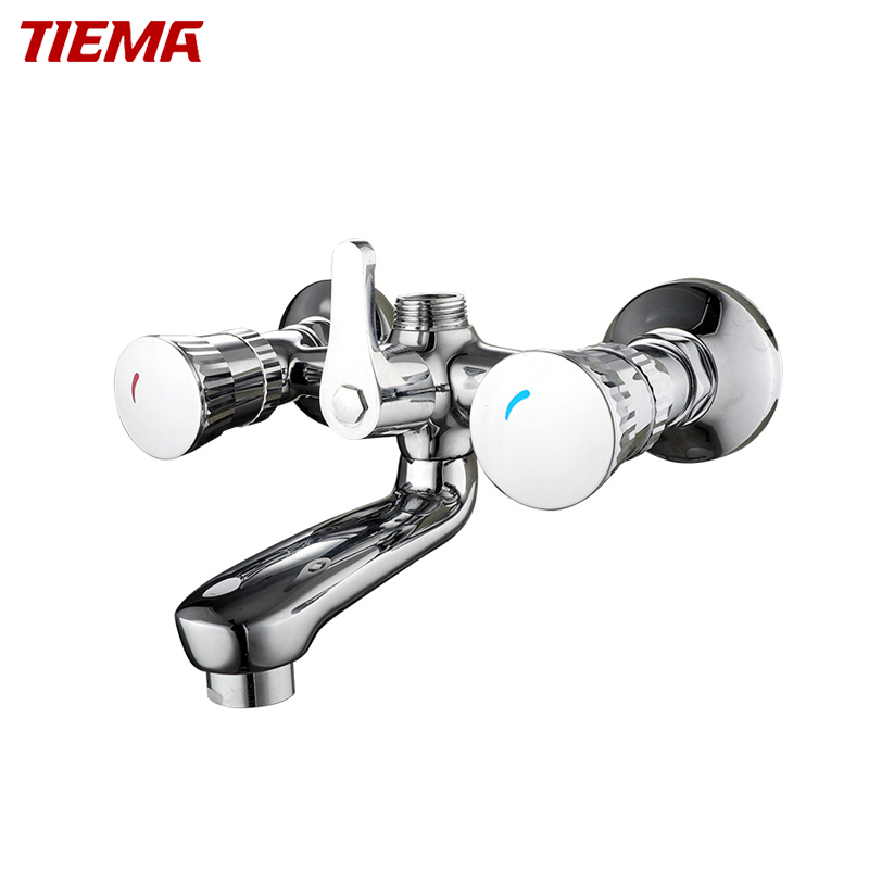 Смеситель для ванны с двумя ручками, хром