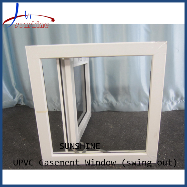 Customized UPVC PVC Single Panel Swing out Window with Fixed Glass Window