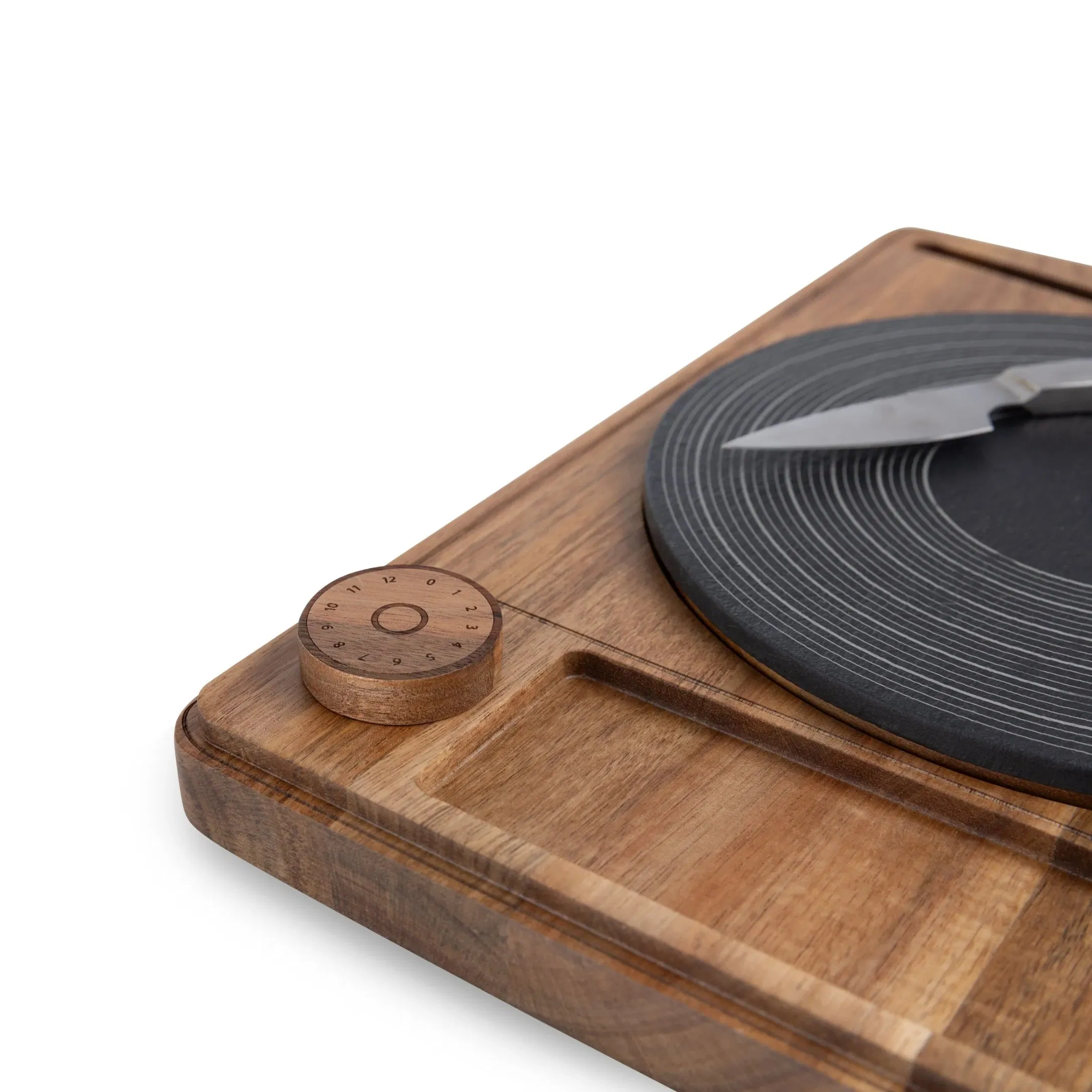 Customed Acacia and Slate Cheese Board Set Retro Vinyl Record Charcuterie Board