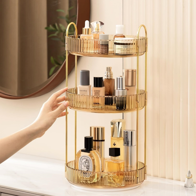 Вращающийся органайзер для косметики на 2 яруса