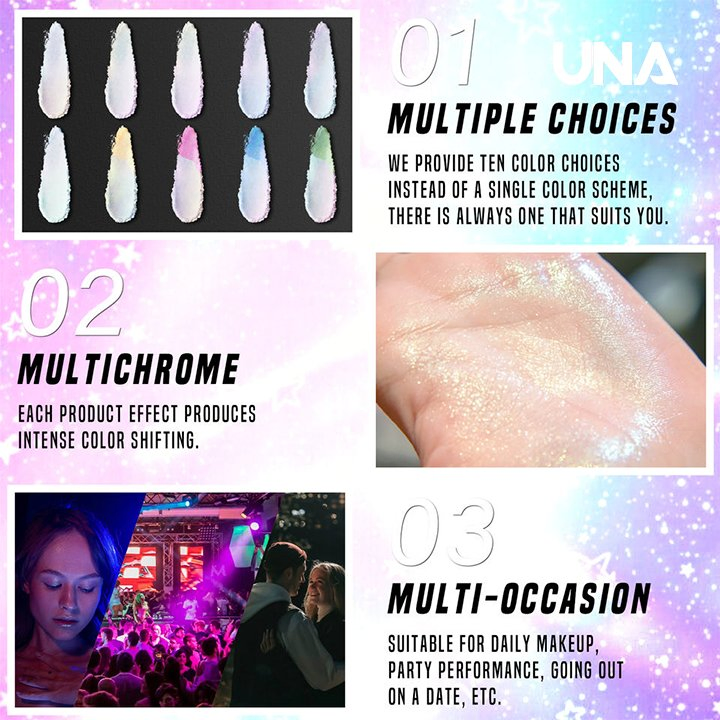 Private Label Cute Makeup Face Duochrome Shiny Long-Lasting Highlighter Whitening Powder Pressed Highlighter