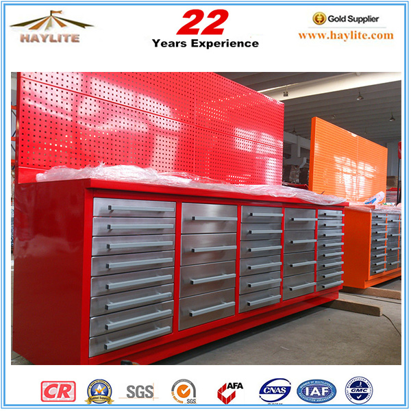 112in 20drawer Steel Roller Tool Storage Cabinet with Wooden Top