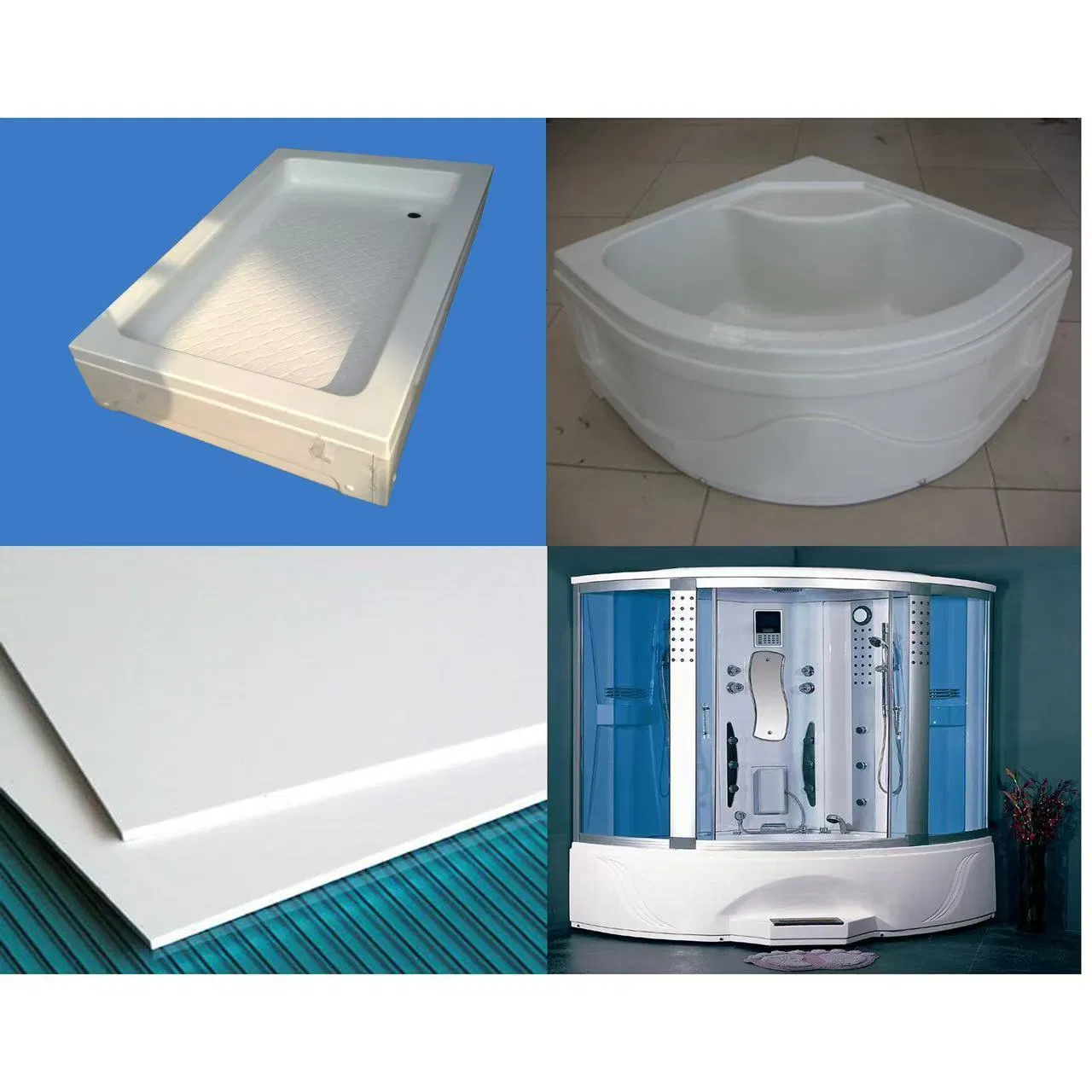 Extrusion PMMA ABS Acrylic Capped ABS Sheet for Bathtub and Shower Tray & Sanitary Sheet