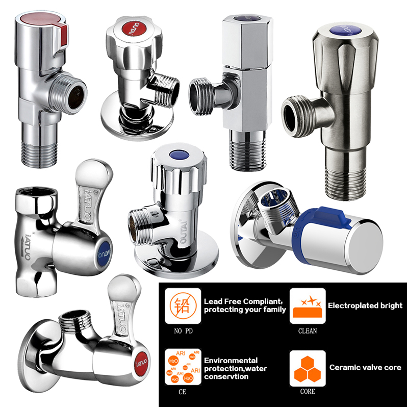 Push-Fit Connection No Soldering Switch Angle Stop Valve